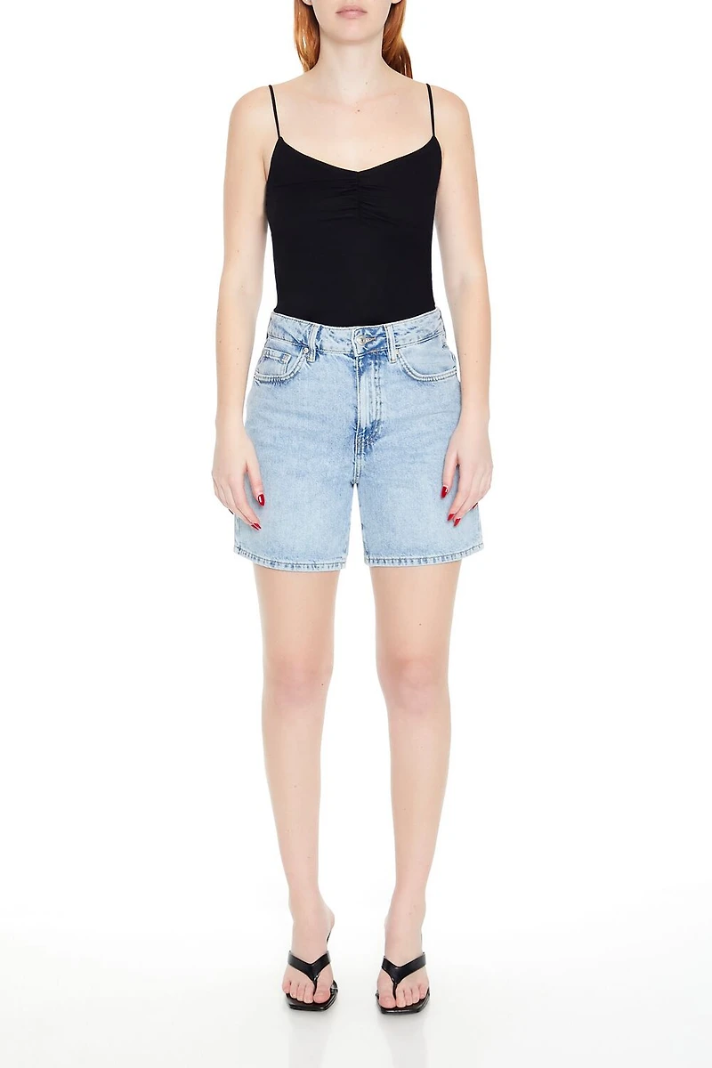 Ruched Rib-Knit Cami