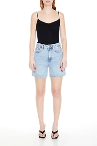 Ruched Rib-Knit Cami