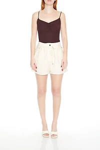 Ruched Rib-Knit Cami