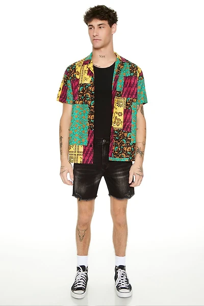 Frayed-Trim Denim Shorts