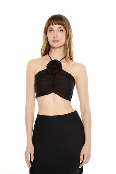 Rosette Halter Crop Top