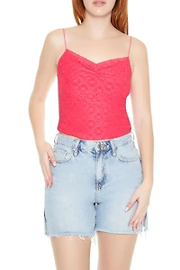 Eyelet Lace-Trim Cami