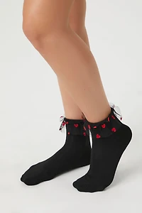 Heart Ruffle Crew Socks