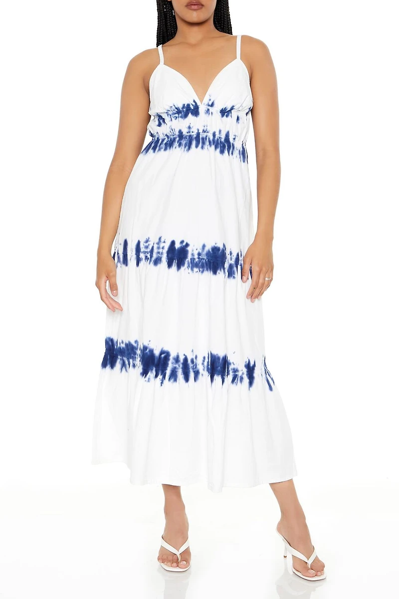 Twill Tie-Dye Cami Maxi Dress