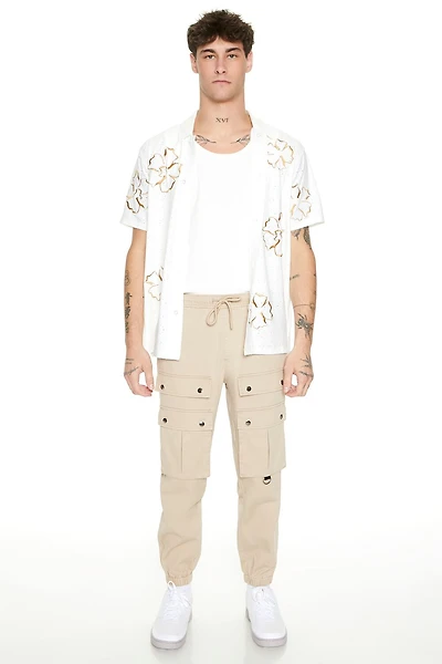 Twill Studded Cargo Joggers