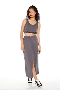 Fleece Crop Top & Maxi Skirt Set