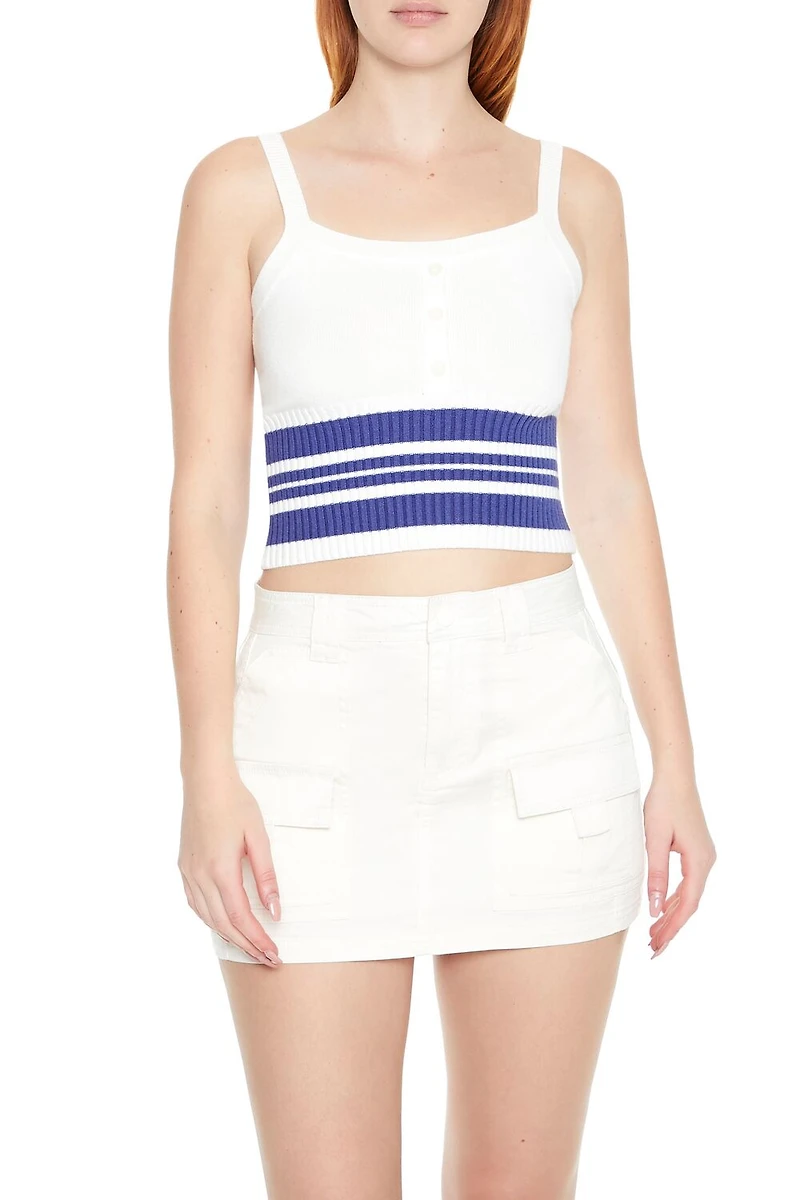 Striped Sweater-Knit Tank Top