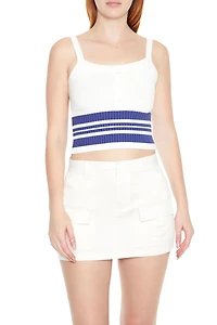 Striped Sweater-Knit Tank Top