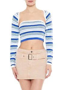 Sweater-Knit Tube Top & Shrug Set