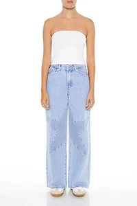 Star Patchwork High-Rise Jeans