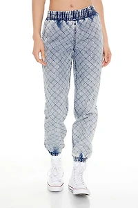 Quilted Mid-Rise Denim Joggers