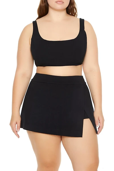 Plus Tulip-Hem Mini Skirt