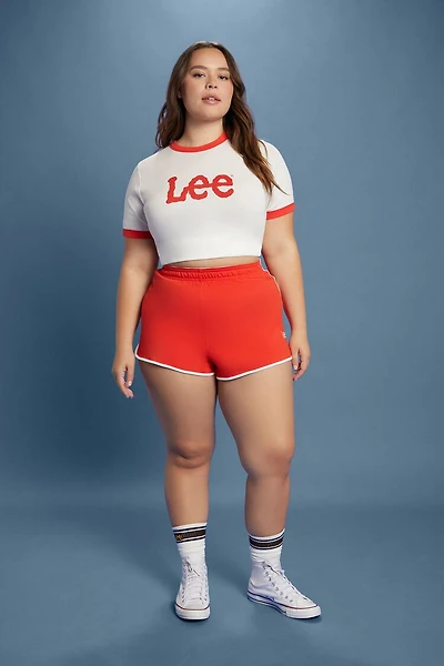 Plus Size Embroidered Lee Ringer Shorts