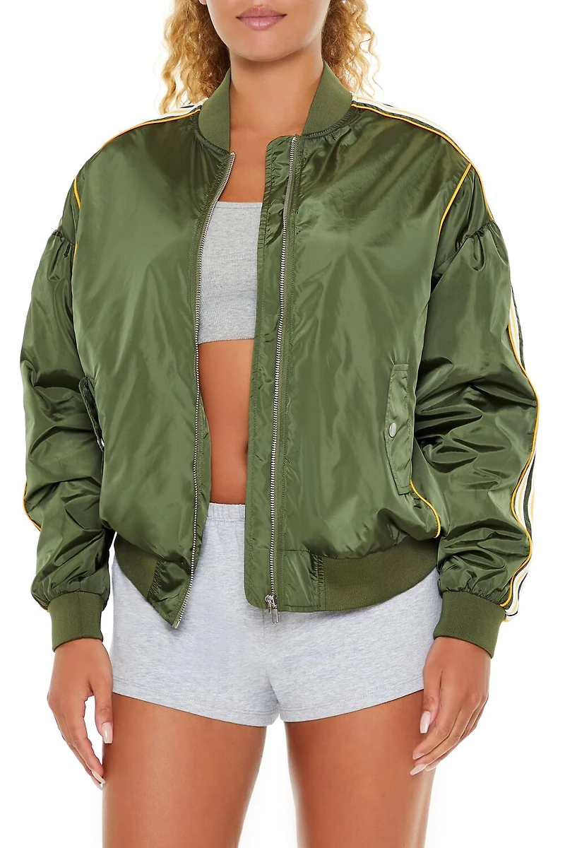 Varsity Zip-Up Bomber Jacket