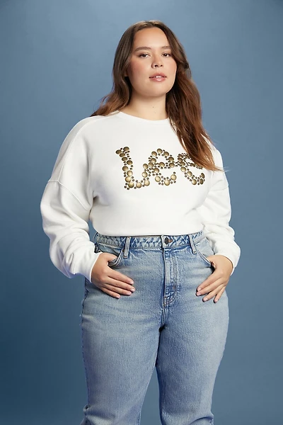 Plus Size Lee Embellished French Terry Pullover