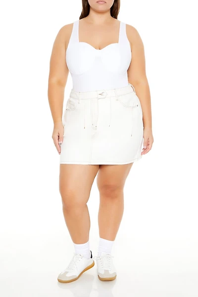 Plus Ponte Knit Thong Bodysuit