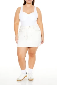 Plus Ponte Knit Thong Bodysuit