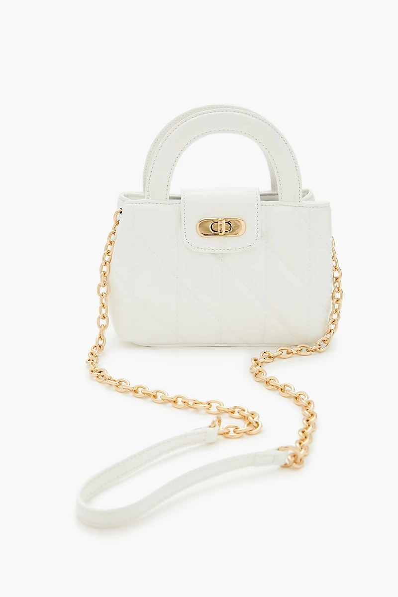 Quilted Faux Leather Crossbody Bag