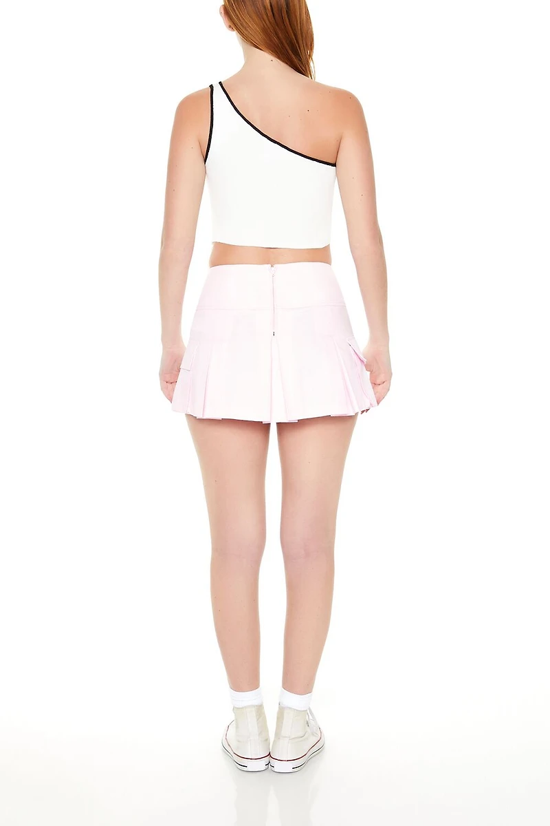 Pleated Cargo Mini Skirt