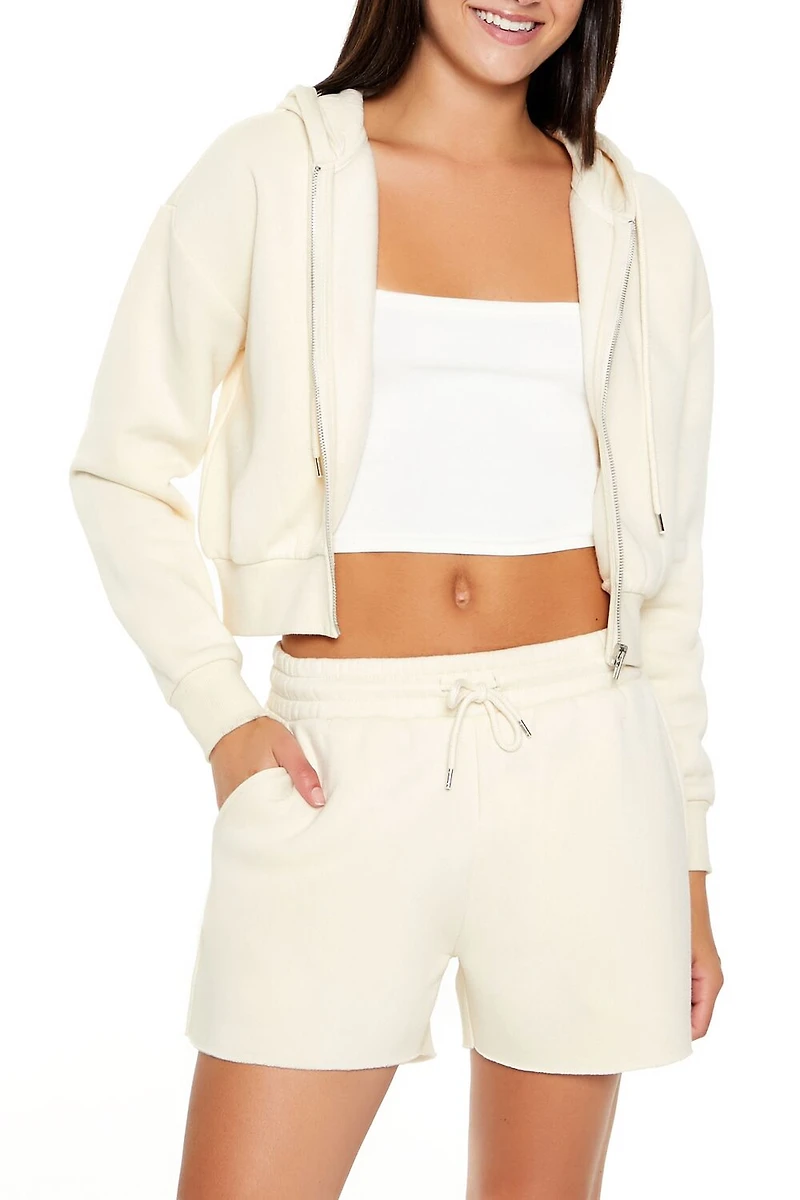 Cropped Zip-Up Hoodie