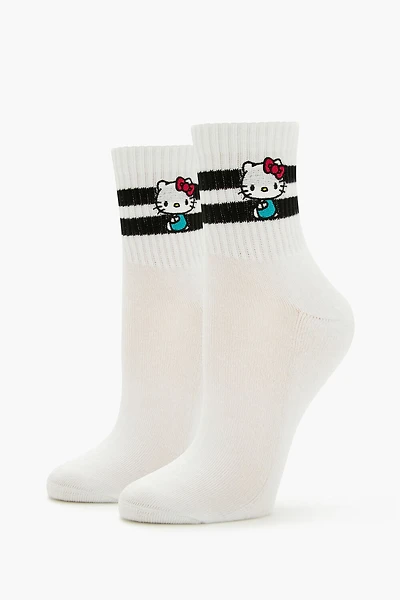 Hello Kitty Varsity-Striped Crew Socks
