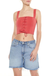 Lace-Up Crop Top
