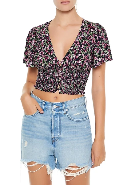 Floral Print Crop Top