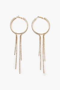 Rhinestone Chain Hoop Earrings