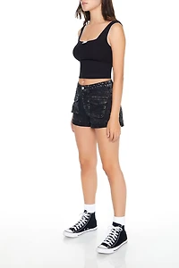 Mineral Wash Denim Shorts