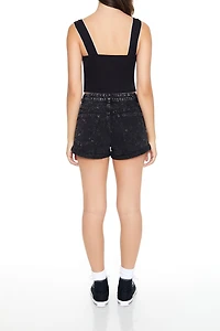 Mineral Wash Denim Shorts