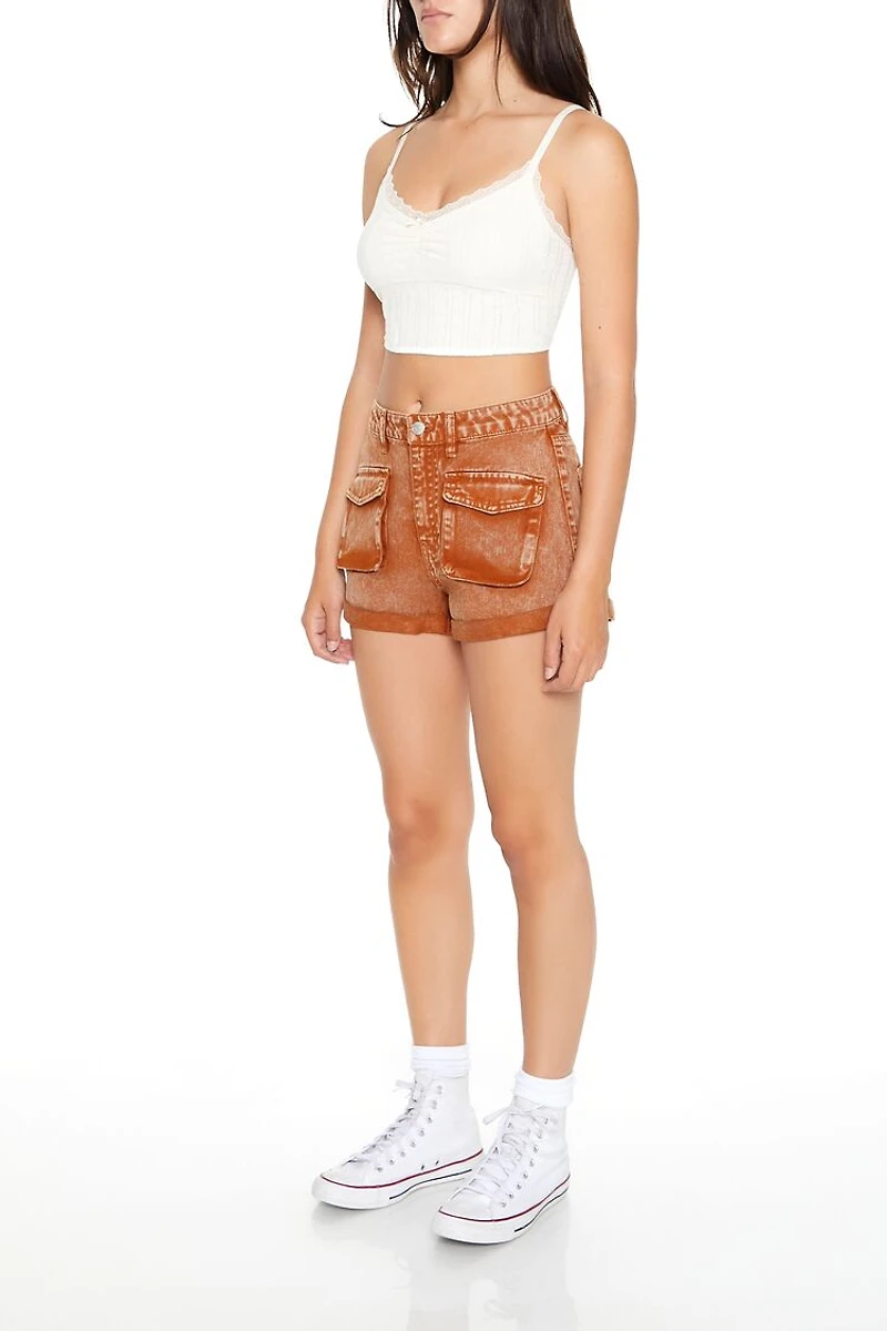 Mineral Wash Denim Shorts