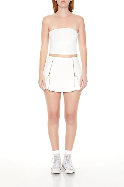 Dual-Zip Mini Skirt