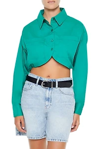 Cropped Tulip-Hem Shirt