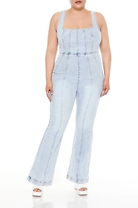 Plus Size Denim Tank Jumpsuit