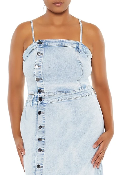 Plus Size Cropped Denim Cami