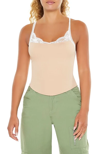 Seamless Lace-Trim Cami