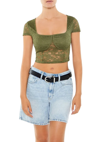 Lace Bustier Crop Top