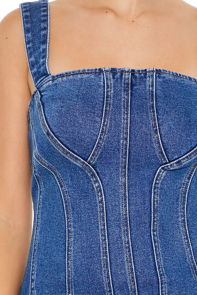 H&M Denim mini bandeau dress | MainPlace Mall