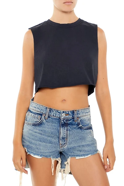 Cropped Raw-Cut Muscle Tee