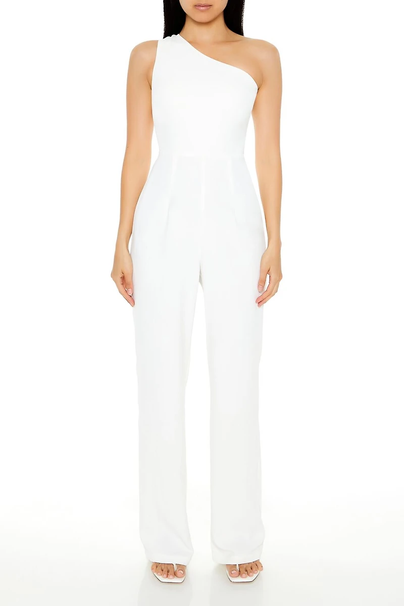 One-Shoulder Straight-Leg Jumpsuit