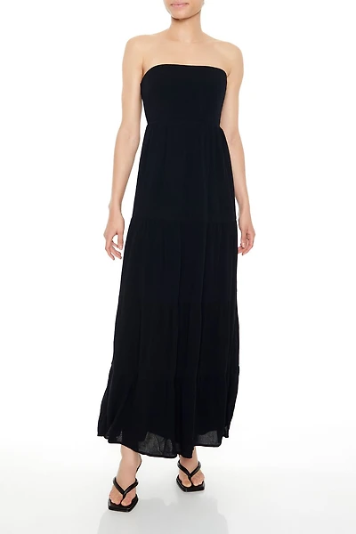 Strapless Tie-Back Maxi Dress
