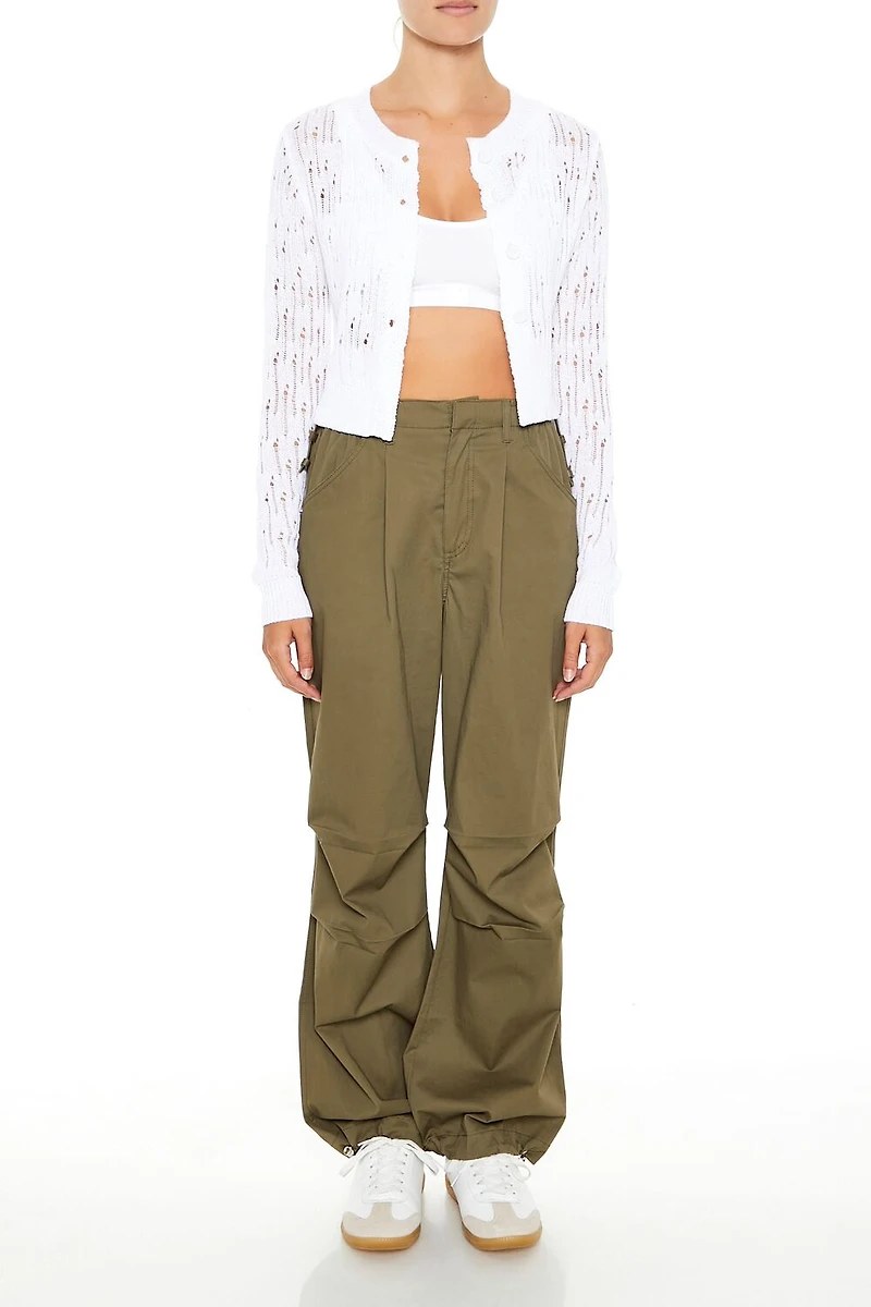 Open-Knit Cardigan Sweater