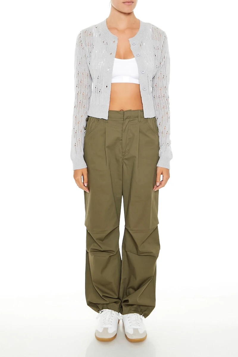 Open-Knit Cardigan Sweater