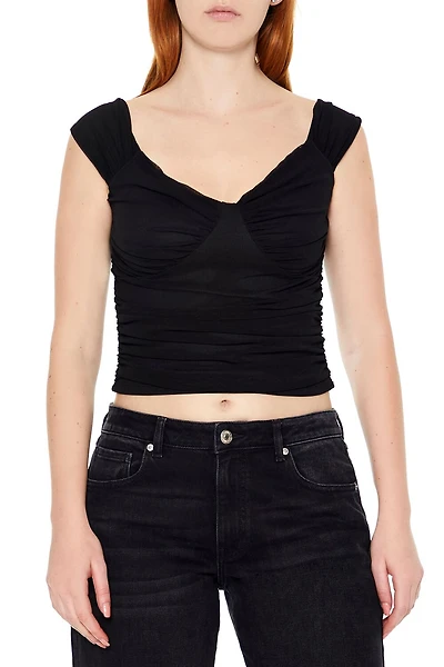 Ruched Bustier Crop Top
