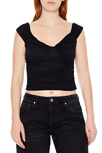 Ruched Bustier Crop Top