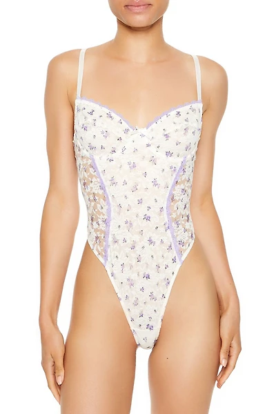 Lace Floral Lingerie Bodysuit