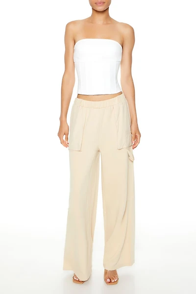 Fleece Wide-Leg Utility Pants