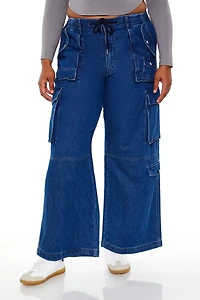 Plus Mid-Rise Cargo Jeans