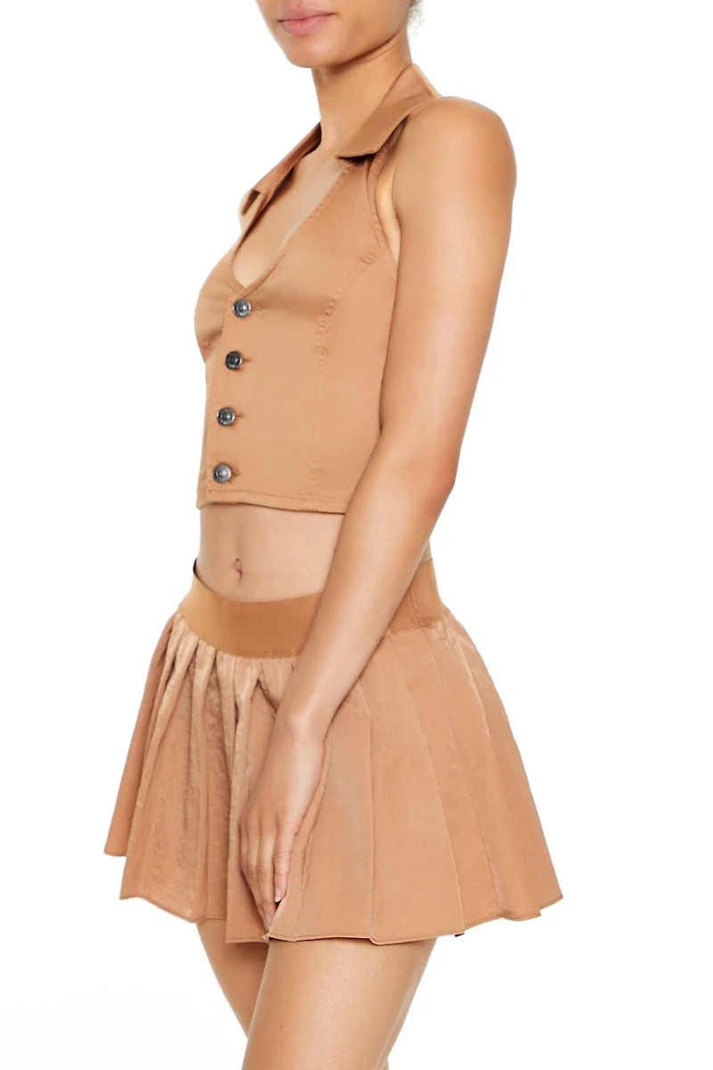 Twill Halter Crop Top