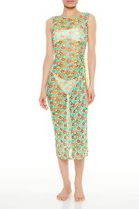 Floral Swim Cover-Up Midi Dress